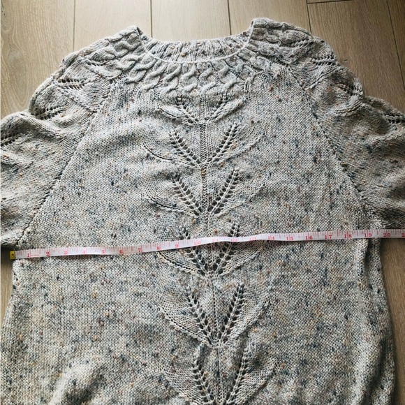 Handmade Grey & Cream Cable Knit Sweater - Picture 4 of 10
